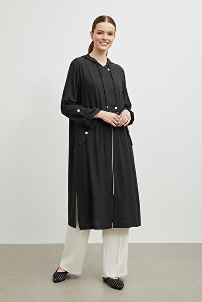 Puane cu glugă detaliu încrețit Rochie lungă tip șapcă -15254