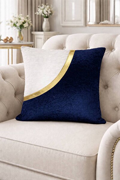 Diva Home لوكس بارليه جليتر مخمل جلد وتطريز على شكل قرص العسل غطاء وسادة 43x43