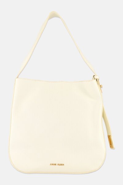 Anne Klein Women Brand Logo Hobo Bag, White