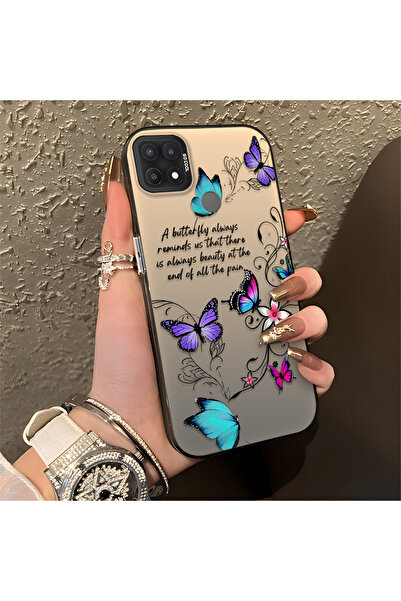 Hontinga حافظة هاتف OPPO A15 متوافقة مع الحافة السيليكونية الصلبة والمضادة لل...