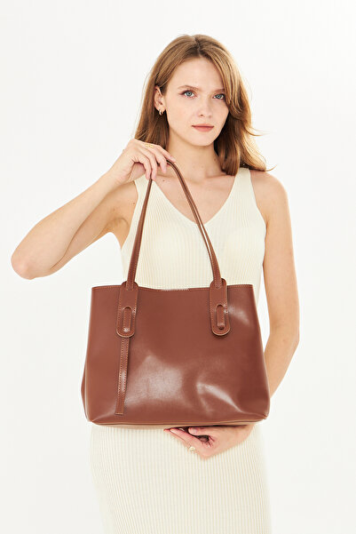 GIG Leather Tote Bag with Bag Straps and Accessories Premium Quality Large Si...