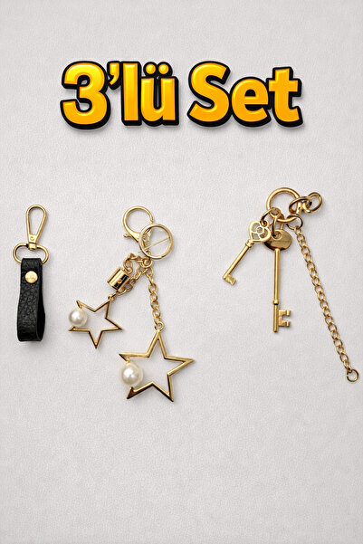 bettymettys Starry Charm + Gold Detailed Handcrafted Set of 2, Bag Charms - K...