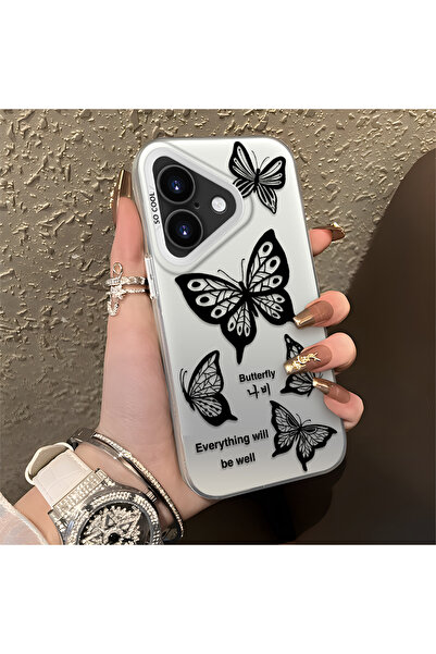 Hontinga iPhone 16 Plus Compatible Silicone Edge Hard Back Anti-Fall Phone Ca...