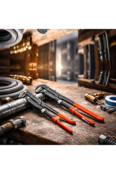 Go İthalat 1 Inc Finger Griffle Steel Pipe Wrench K Non-Slip with Sheath Hand...