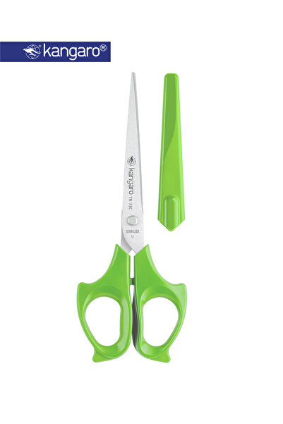 Kangaro Stainless Steel Scissors 7 Inch with Safety Cap for Home & Office