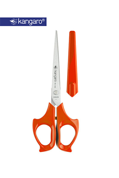 Kangaro Stainless Steel Scissors 7 Inch with Safety Cap for Home & Office