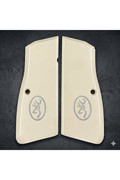 BELMARGRİPS Kabze Browning HP Fildişi Akrilik Gümüş Logo