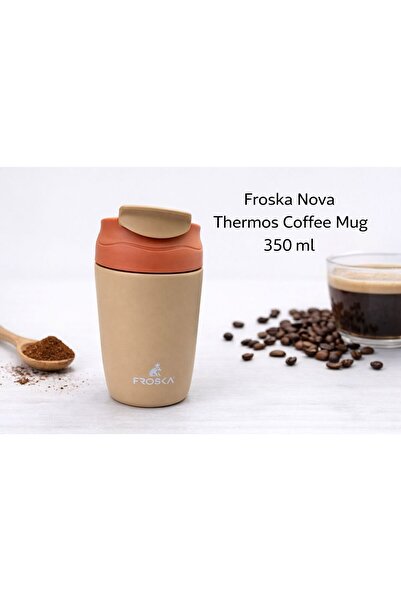 genel tr Nova Thermos Coffee Cup 350 ml Stainless Steel Double Barrier Travel...