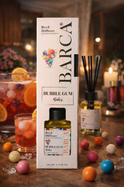 Barca Bubble Gum (Sakız) Kokulu Çubuklu Oda Kokusu Reed Diffuser 110 ml