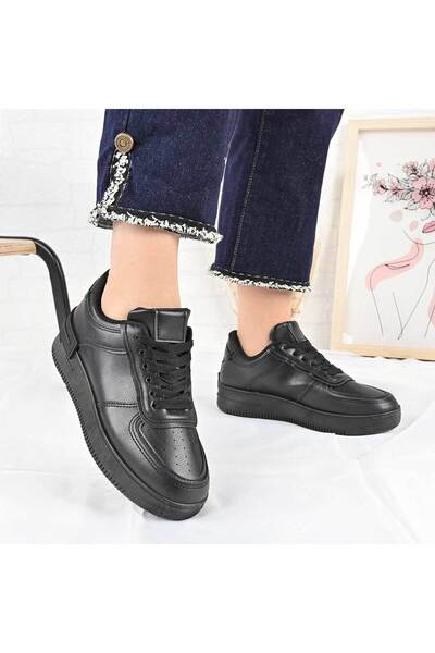 Tmall Pantofi sport pentru femei, piele ecologică, D1477, negru