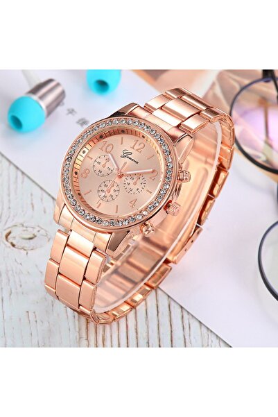 GENERAL Women's watch with a stainless steel strap studded with sparkling zir...