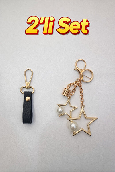 bettymettys Starry Charm + Gold Detailed Handcrafted Set of 2, Bag Charms - K...