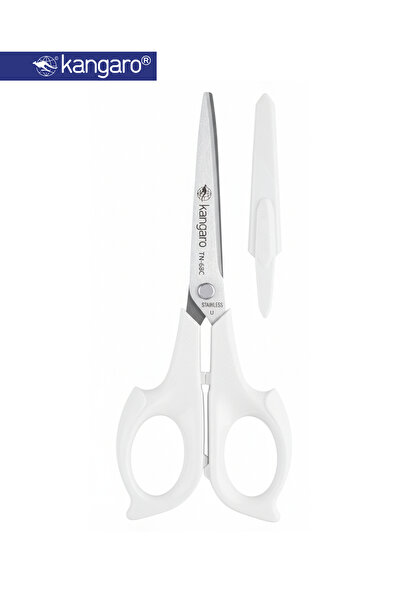 Kangaro Stainless Steel Office Scissors 169mm with 3D Handle & Safety Cap