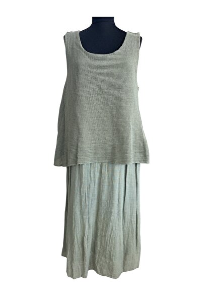 PHUTİ COLLECTION 100% Cotton Fishnet Detailed Lining Dress