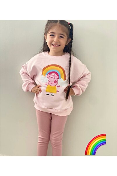 WOWMOMKIDS Girl's Rainbow Character Printed 2-Piece Set