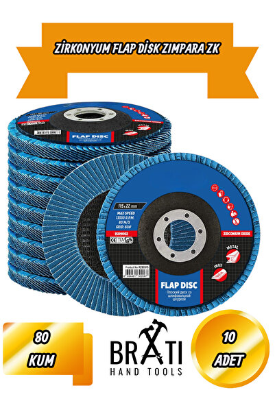 BRATİ HAND TOOLS Zirconium Zk Flap Dizk Palm Grinding Flap Disc Sandpaper 115...