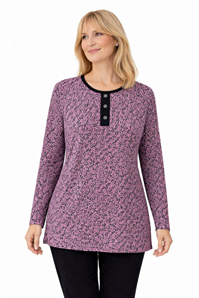 Mutlu City Women's Floral Print Round Neck Relaxed Fit Combed Cotton Blouse f...