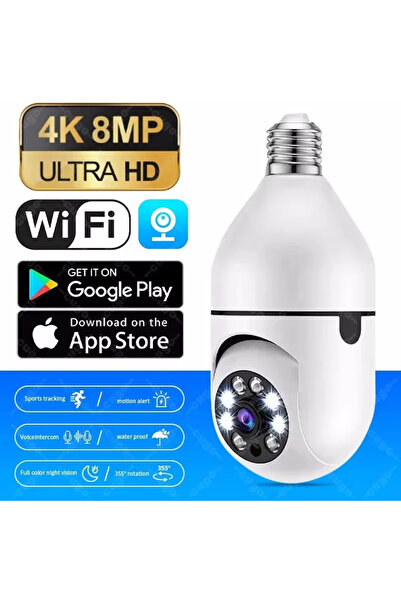 CRONY Smart surveillance camera shaped like an E27 light bulb, Wi-Fi, color n...