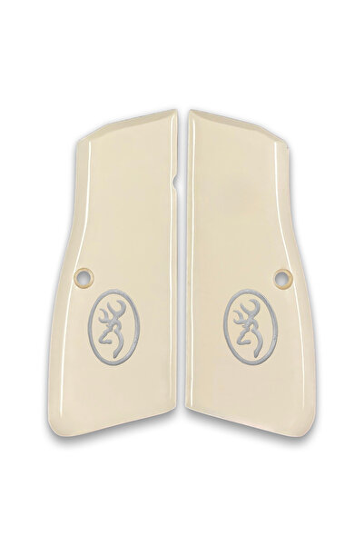 BELMARGRİPS Kabze Browning HP Fildişi Akrilik Gümüş Logo