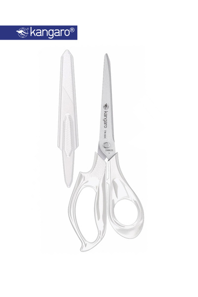 Kangaro Stainless Steel Office Scissors 210mm with 3D Comfort Handle & Safety...