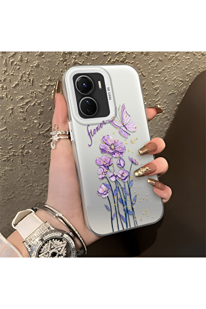 Hontinga حافظة هاتف Vivo Y16 متوافقة مع حافة السيليكون الصلبة ومضادة للسقوط ب...