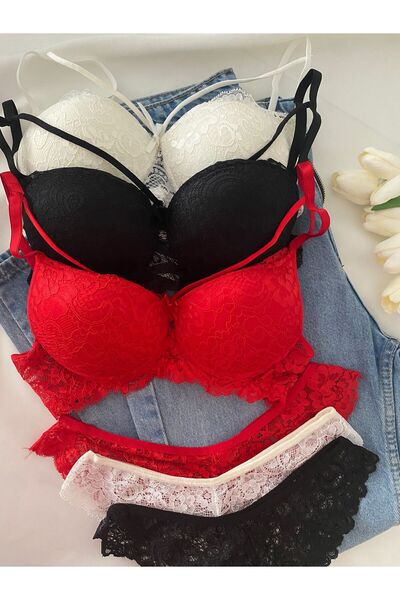 Gold Night Women's Lace Piece Rope Detailed Supported B Wired Padded Soft Bra...