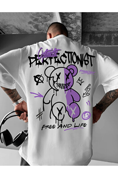 gencerco Graffiti Bear cu imprimeu Premium supradimensionat tricou