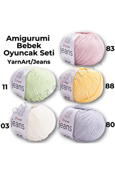 Yarnart Amigurumi Bebek Oyuncak Seti Jeans El Örgü İpleri 5'li Oyuncak Bebek ...