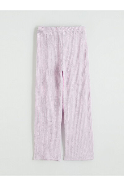 LC Waikiki Lilac elastic waist trousers with tie detail for girls