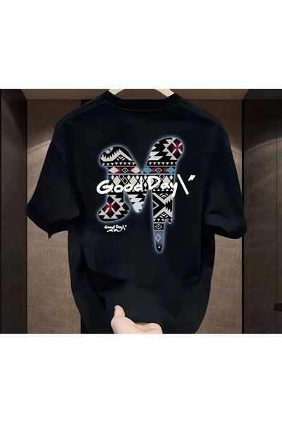 gencerco Bună ziua cu imprimeu graffiti Premium supradimensionat tricou