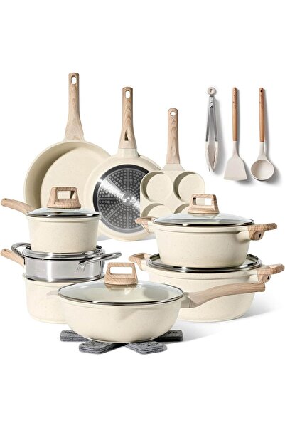 Just Perfecto Granite Cookware Set, 21 Pieces, Induction Compatible