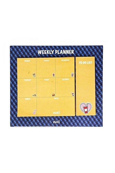 yordama دفتر ملاحظات أسبوعي بمفهوم الوجبات السريعة مقاس 25x21 سم |   2 قلم مف...