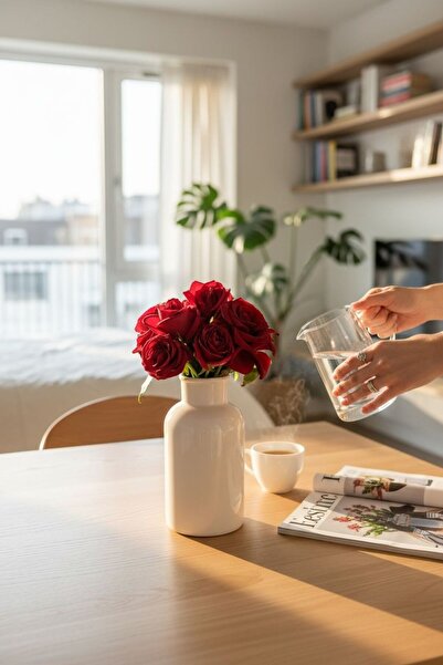 Onedekor Декоративна луксозна лилава ваза - бяла