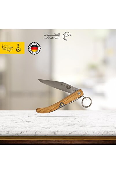 aloqiylat سكين مطوية اوركس وارد ام شوكة مقبض زيتون نصل استيل