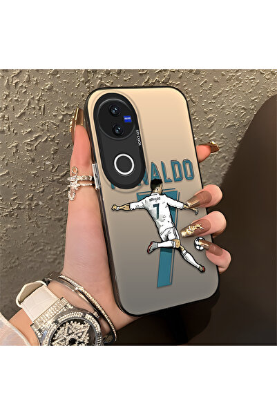 Hontinga حافظة هاتف Vivo V50 متوافقة مع CR7 منقوش من السيليكون ذات حافة صلبة ...