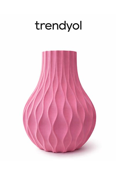 ALFA3DBASKI Modern Dalga Desenli Dekoratif Vazo -3D Baskı Şık Tasarım
