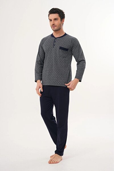 markalinda Ανδρικό σετ πιτζάμες με μακριά μανίκια, μεγάλο μέγεθος Με σχέδιο