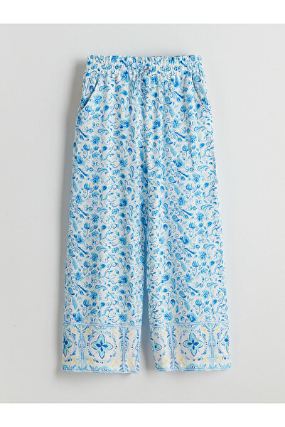 LC Waikiki Μπλε ελαστική μέση για κορίτσια παντελόνια