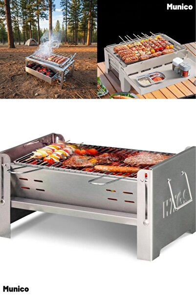 Munico Katlanabilir Mangal Dayanıklı Metal Gövde Kompakt Tasarım ile Kamp ve ...