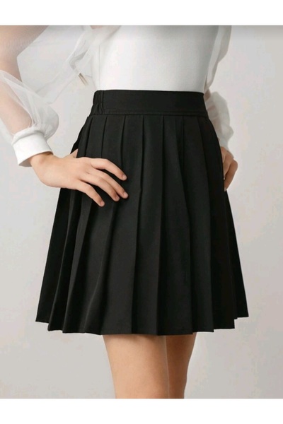 CARABO MODA Kız çocuğu yüksek bel pileli etek