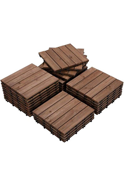 SMANIA Plăci de terasă din lemn masiv interconectabile WoodyTile™ - pachet de...