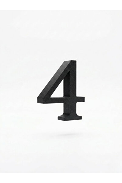 Leerybee Door Apartment Number 5 cm Black Adhesive 3D Printing No - 4 Four