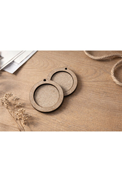 EGOMİ حلقة خشبية من MDF مكونة من قطعتين - قص بالليزر قلادة دائرية / سلسلة مفا...