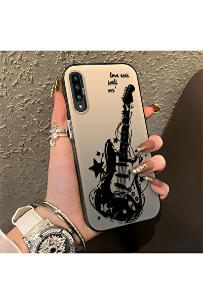 Hontinga حافظة هاتف سامسونج جالاكسي A50 متوافقة مع حافة السيليكون الصلبة ومضا...