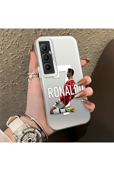 Hontinga حافظة هاتف Realme C65 متوافقة مع CR7 منقوش من السيليكون ذات حافة صلب...