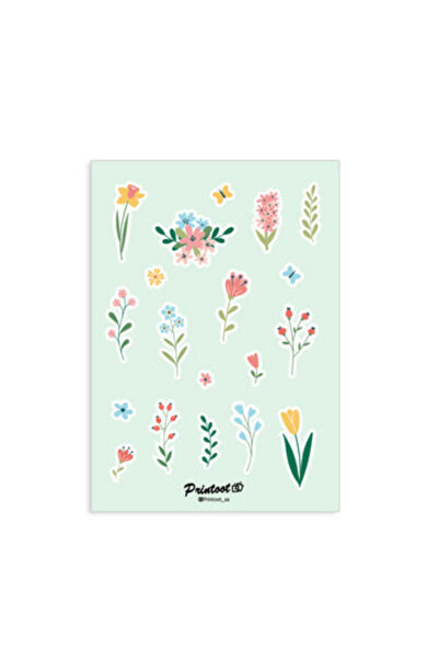 Printoot مجموعة ملصقات للحديقة النباتية تضم أزهار الربيع البرية وملصقات فنية ...