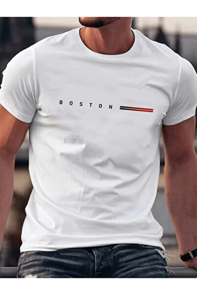 gencerco Μπόστον Οριζόντιο με τύπωμα Πρέμιουμ oversized Μπλουζάκι