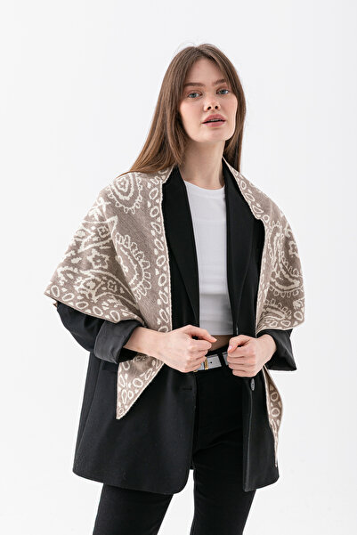 VEGA MODA Γυναικείο Τρίγωνο Πλεκτό Σάλι Διπλής Όψης Με σχέδιο – Χειμερινό Σάλ...