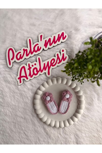 SOFT 2-dijelni ručno pleteni heklani kopča sa kopčom u obliku ružičastog cveta