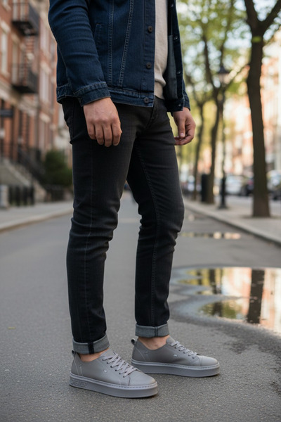 ALDİ أحذية رجالية يومية كاجوال جلد أصلي سبورت - أحذية يومية جلد